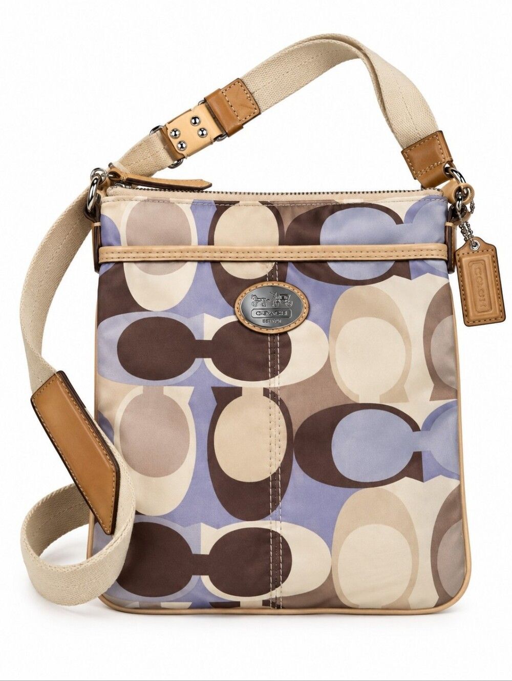 EUC Authentic Coach women's signature Monogram crossbody bag purse